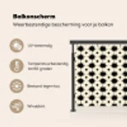 Stervormen - Geometrisch - Zwart Balkonbeschermer Duitsland klein 596 -specs_NL