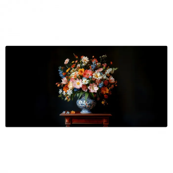 Boeket - Roze - Bloemen - Vaas Muismat XXL klein -3d_leeg