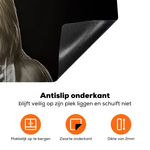 Kok - Rood - Kip Inductie beschermer vinyl 3mm klein -zzzzzzz-td-onderkant