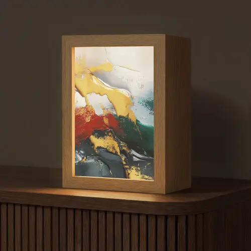 Modern - Kerst - Abstract - Goud Light Box met kabel (Tafellamp) klein -z3d_website