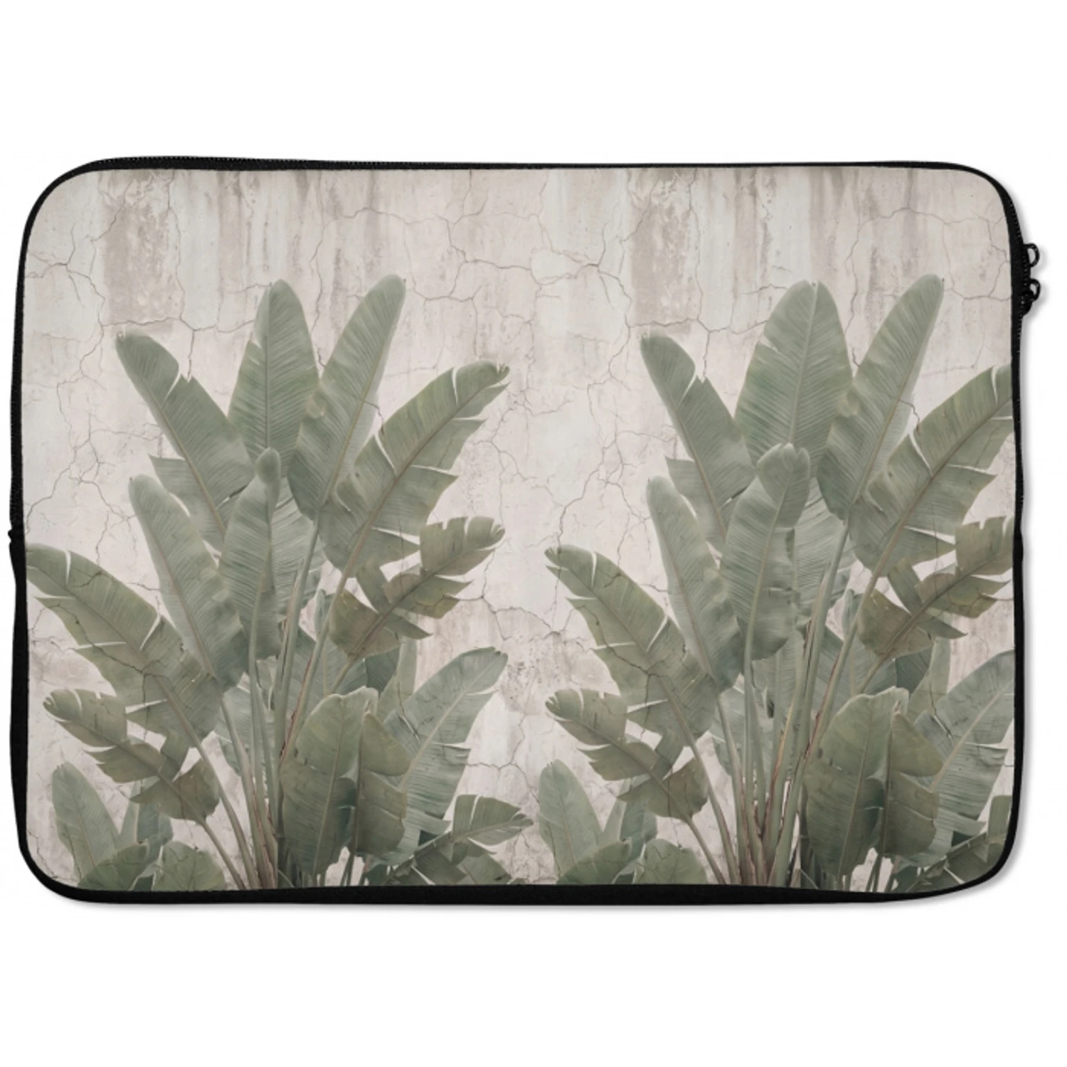 Bananenbladeren - Beton - Groen laptophoes neopreen klein -zkaufland3dotto