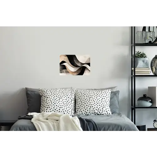 Abstract - Golven - Zwart - Verweerd Muursticker klein -slaapkamer