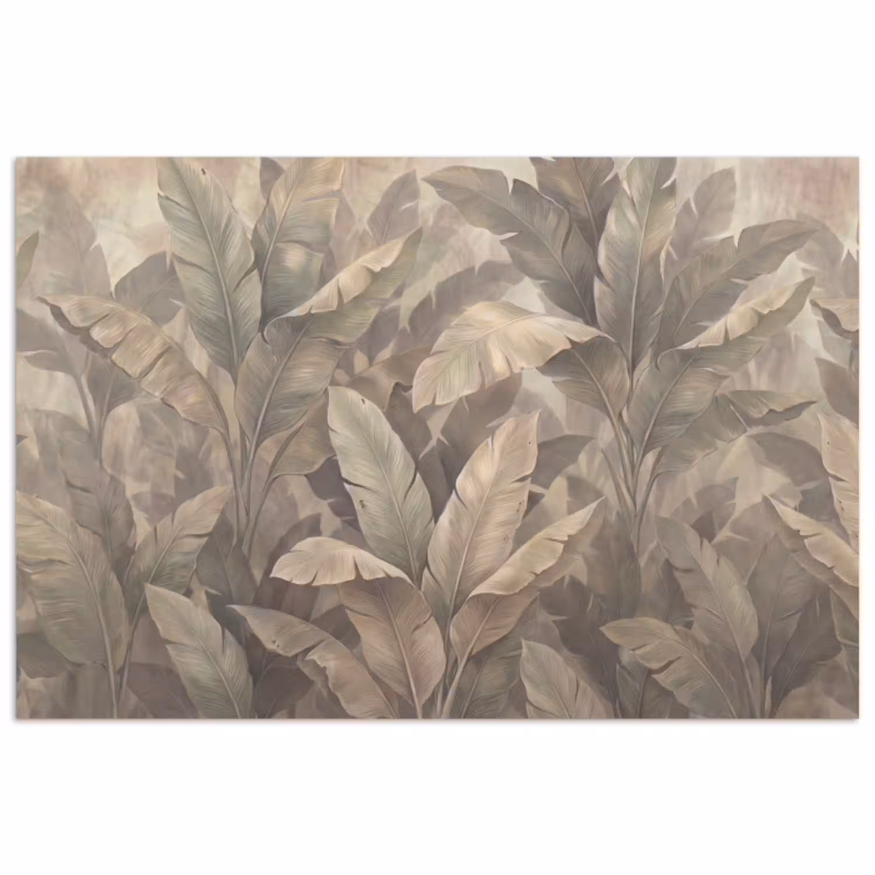Bladeren - Tropisch - Natuur - Modern - Beige poster papier klein -3d