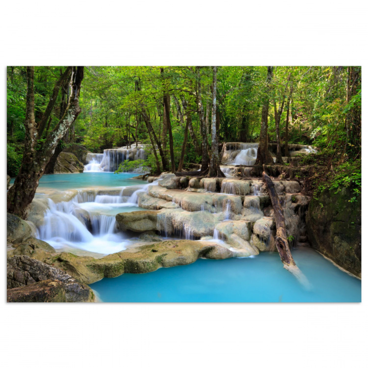 Waterval - Natuur  - Rivier - Bos - Water poster papier klein -3d