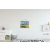 Landschap - Strobalen - Bergen - Wolken textielposter latten blank klein -kinderkamer