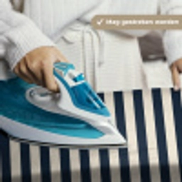Verticale strepen - Blauw - Crème Wandkleed katoen klein 269 -sfeer9