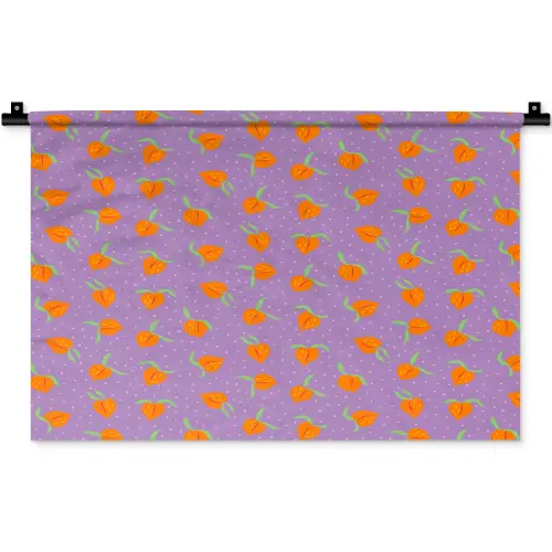Paars - Oranje - Perzik Wandkleed katoen klein 269 -zz3d