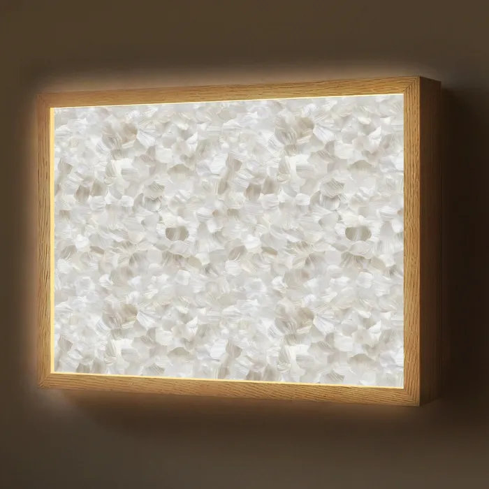 Wit - Penseelstreken - Reliëfeffect Light Box met batterij (Wandlamp) middel 907 -z3d_website