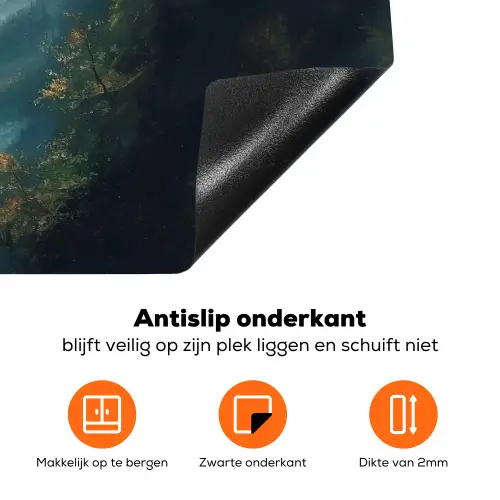 Vogels - Zon - Bomen - Groen Inductie beschermer vinyl 3mm klein -zzzzzzz-td-onderkant