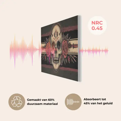 Schedel - Rozen - Gotisch PET vilt middel -USP_NL