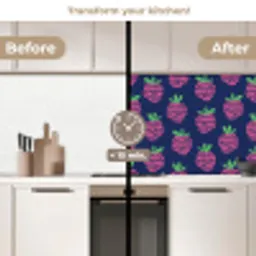 Kitchen splashback - Pattern - Raspberry - Retro | Kitchenyeah.co.uk