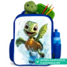 Schildpad - Water - Groen Kinderrugzak - Blauw middel -inhoud_DE