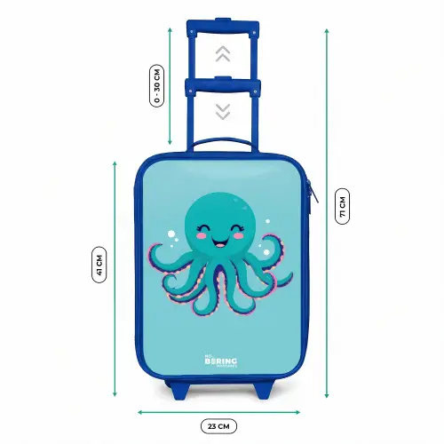 Octopus - Water - Blauw Kinderkoffer - Blauw klein -productfoto_formaten