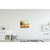 Schaap - Weide - Bloemen textielposter latten blank klein -kinderkamer
