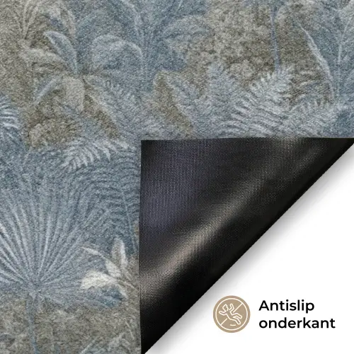Jungle - Landschap - Blauw Deurmat klein -antislip_NL