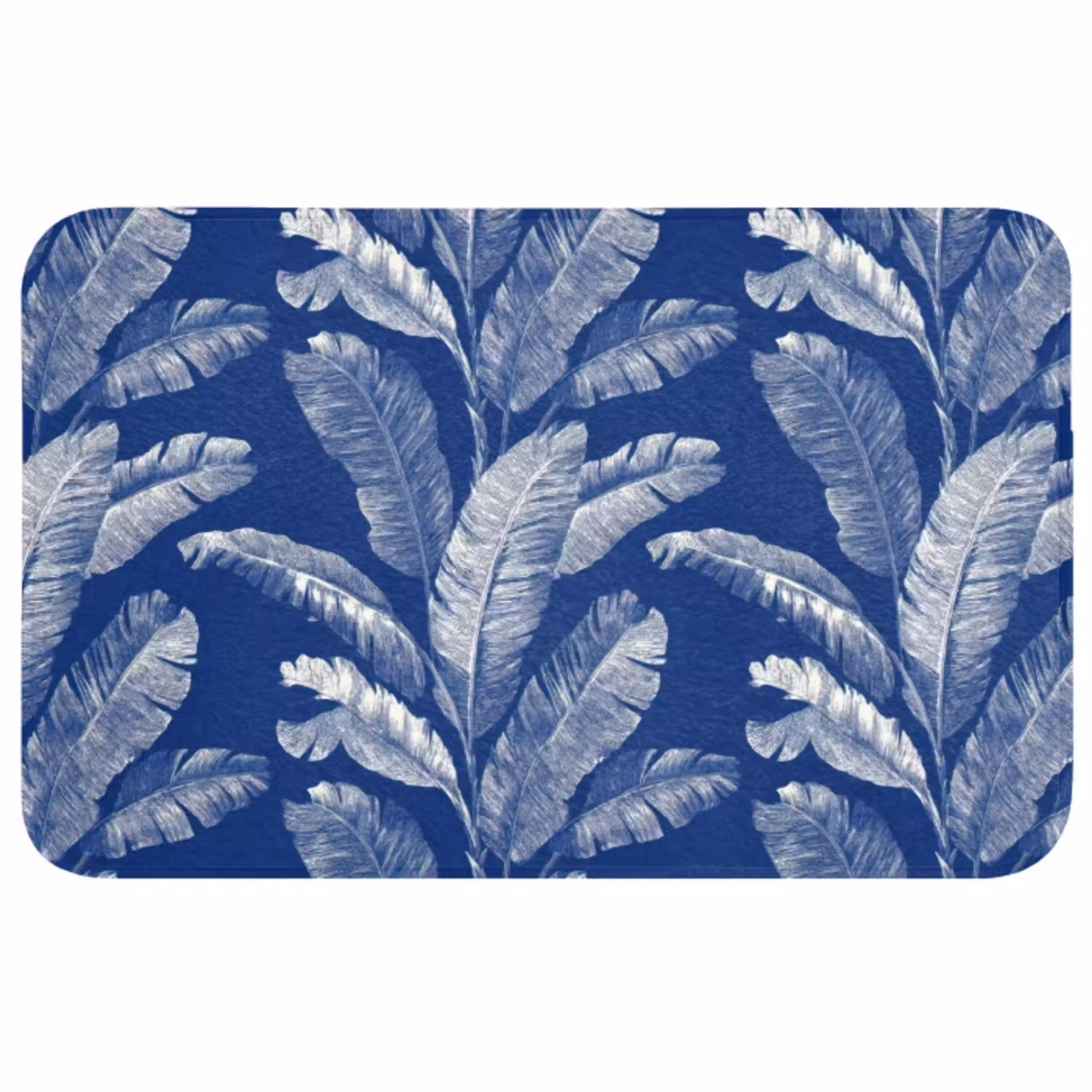 Blad - Palm - Blauw Badmat middel 997 -3d