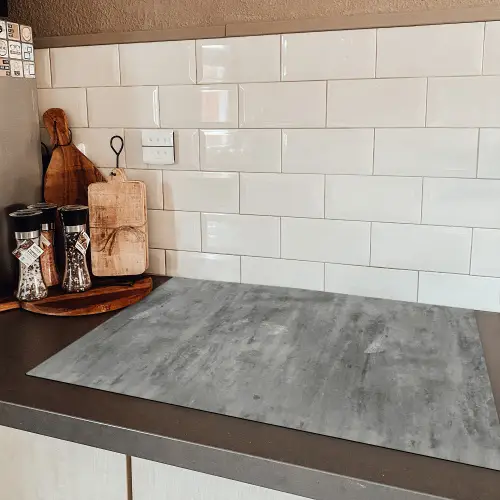 Roest - Beton - Patroon Inductie beschermer vinyl 3mm klein 276 -sfeer3