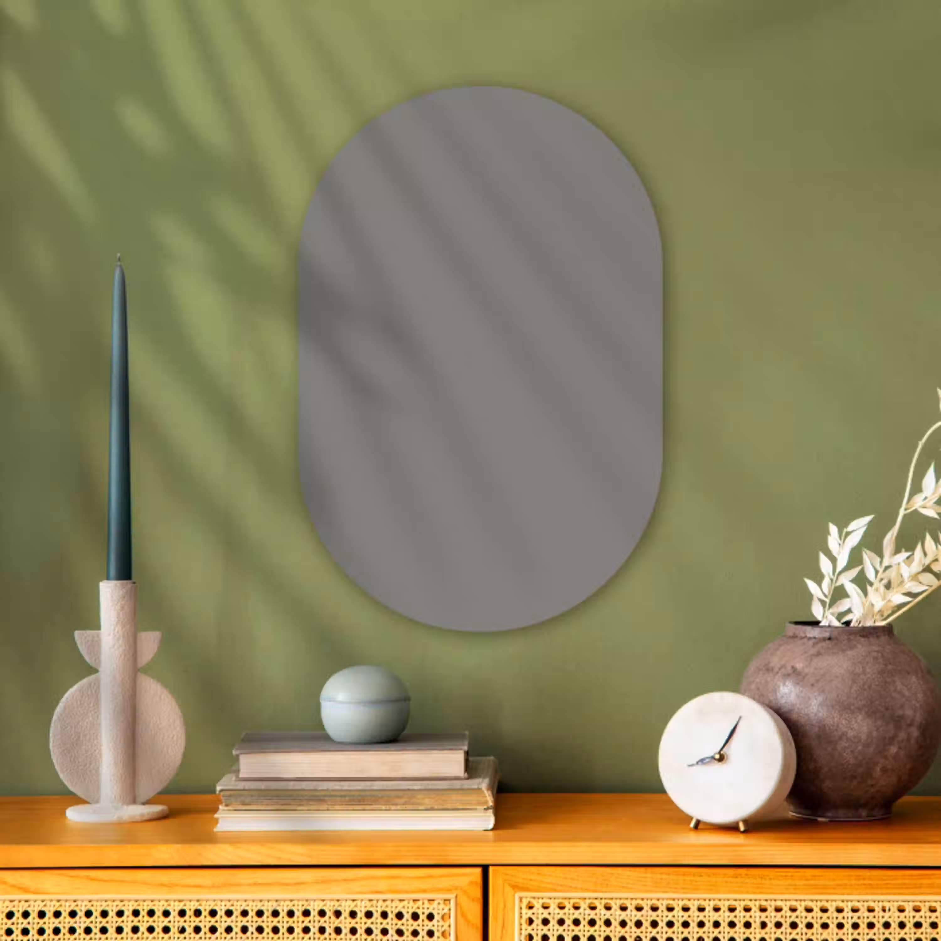 Mineral - Grey - Grijs Wandcirkel Ovaal Forex klein 630 -sfeer2