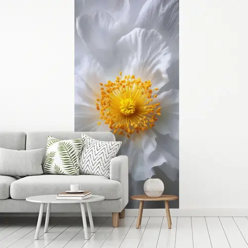 Wit - Bloem - Elegant fotobehang vinyl groot -woonkamer