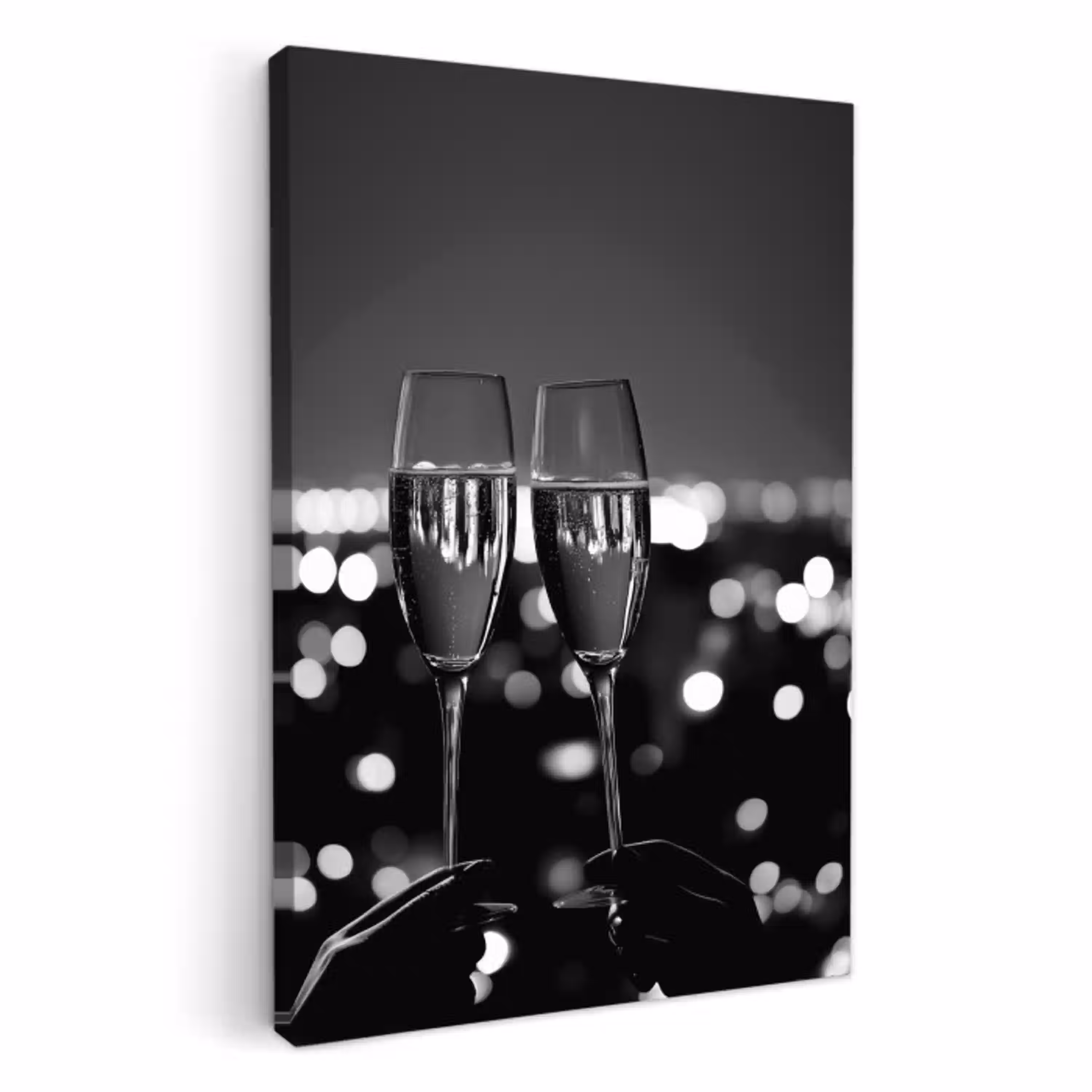 Bubbels - Proosten - Champagneglazen - Stadslichten KitchenYeah - Keuken - Canvas klein -3d