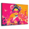 Vrouw - Zonnebril - Abstract - Oranje Textielframe zwart klein -3d