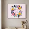 Bloemenkrans - Kleurrijk - Moeder Textielframe zwart klein -sfeer2