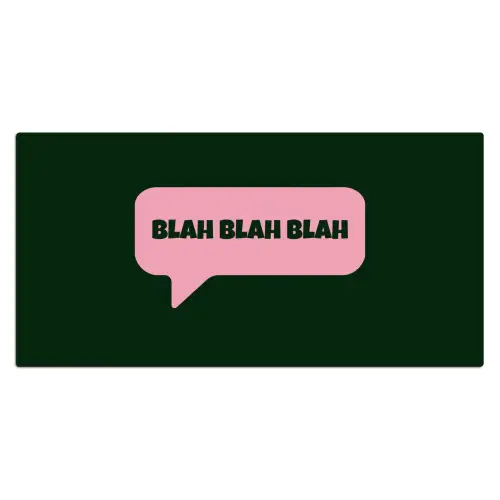 Tekstwolk - BLAH BLAH BLAH - Roze Muismat XXL klein -3d_leeg