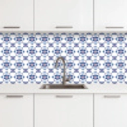 Modern - Patroon - Blauw - Roze keuken achterwand 2 middel 871 -3d