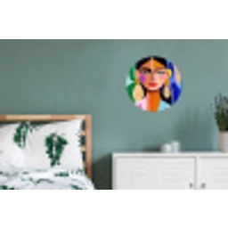 Portret - Vrouw - Modern Wandcirkel aluminium klein -slaapkamer