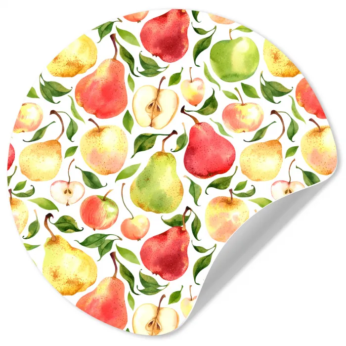 Patroon - Appels - Peren Wandcirkel behangsticker klein 186 -3d