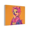 Kimono - Hondje - Bloemenkroon - Oranje PET vilt klein -3d