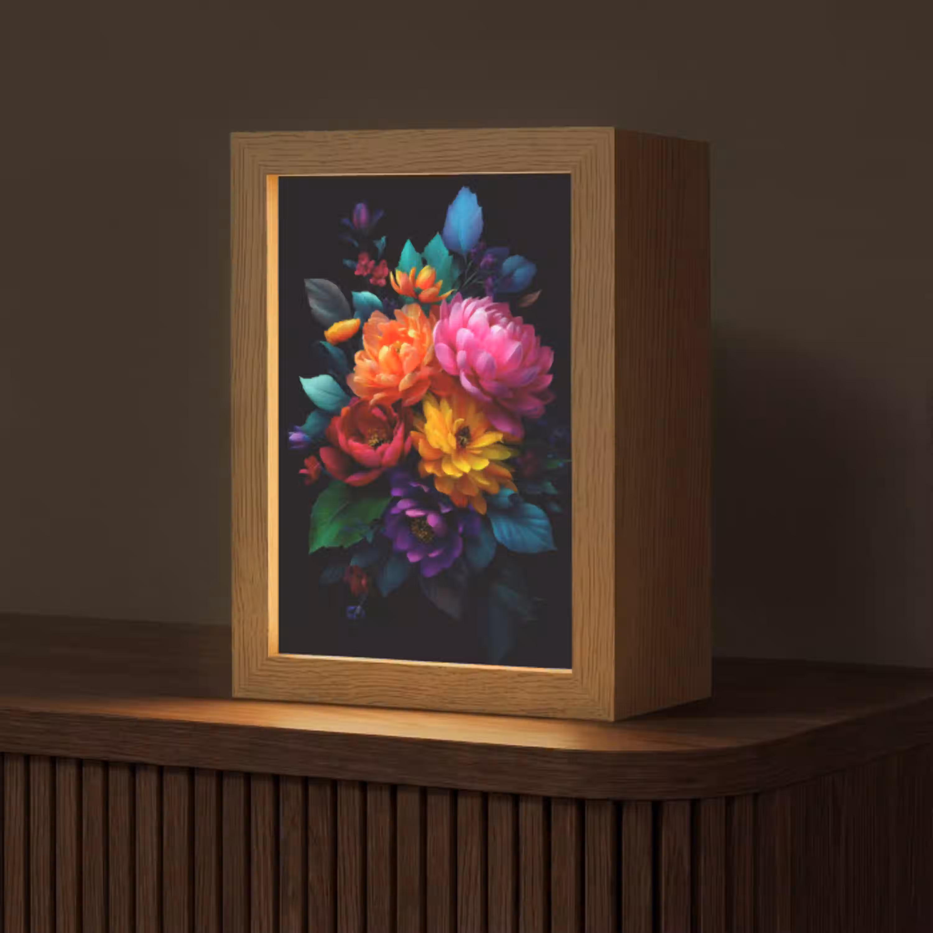Boeket - Bloemen - Kleur Light Box met kabel (Tafellamp) klein -z3d_website