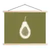 Avocado - Minimalistisch - Illustratie - Groen textielposter latten blank klein -3d