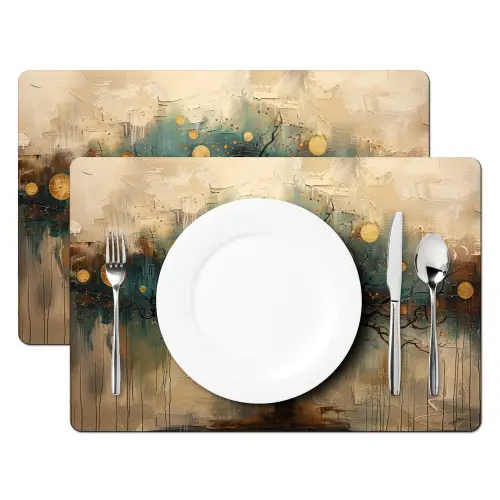 Boom - Abstract - Bruin - Goud - Industrieel Placemat vinyl groot -zzsfeer2_Kitchenyeah-website
