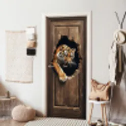 Tijger - Doorkijk - Deur - Hout - Dieren deurposter klein -sfeer6