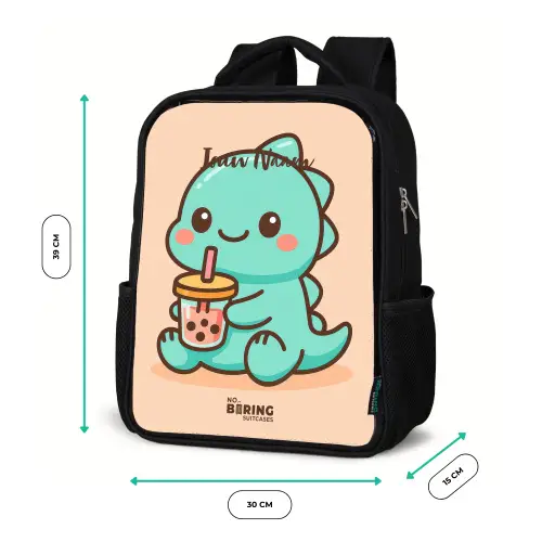 Kawai - Dino - Bubbletea Rugzak - Zwart middel -productfoto_formaten