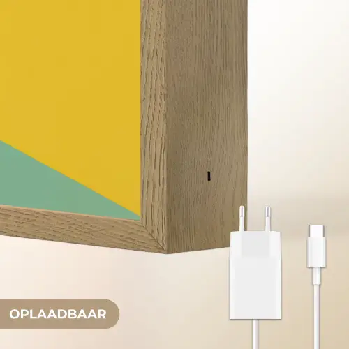 Driehoeken - Kleurrijk - Abstract Light Box met batterij (Wandlamp) middel -USP_websiteoplaadbaarNL