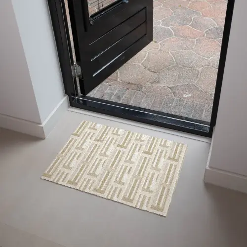 Modern - Geometrisch - Beige Deurmat klein 898 -sfeer5