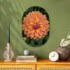 Dahlia - Bloem - Oranje Wandcirkel Ovaal Forex klein -sfeer2