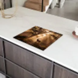 Hert - Bos - Mistig - Natuur - Goud Inductie beschermer vinyl 3mm middel -sfeer8