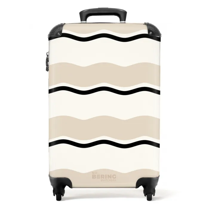 Golvende strepen in crème tinten NBS - Handbagage koffer - Kinderen Unisex middel -productfoto_recht