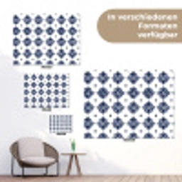 Tegelmotief - Blauw - Wit - Bloem tuinposter los doek klein 239 -Xsfeer9_DE