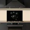 Discoballen - Minimalistisch - Zwart keuken achterwand spatscherm klein -sfeer1