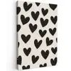 Hartjes - Zwart - Beige Tuinposter op houten frame 2 cm dik klein -3d