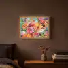 Bloemen - Kleurrijk - Kunst - Olieverf Light Box met batterij (Wandlamp) middel -sfeer4