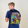 Monsters met Felle Kleuren Rugzak - Zwart middel -sfeer8