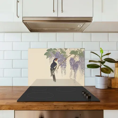 Specht - Bloemen - Paars keuken achterwand spatscherm klein -sfeer2