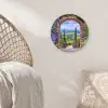 Doorkijk - Toscane - Landschap - Poort Wandcirkel kunststof plaat 5mm dik klein -sfeer5