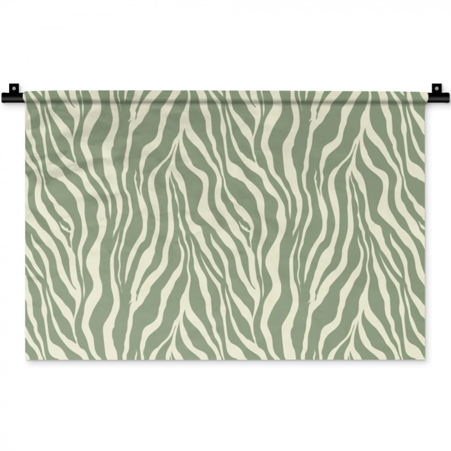Zebra - Motief - Groen Wandkleed katoen klein 269 -zz3d