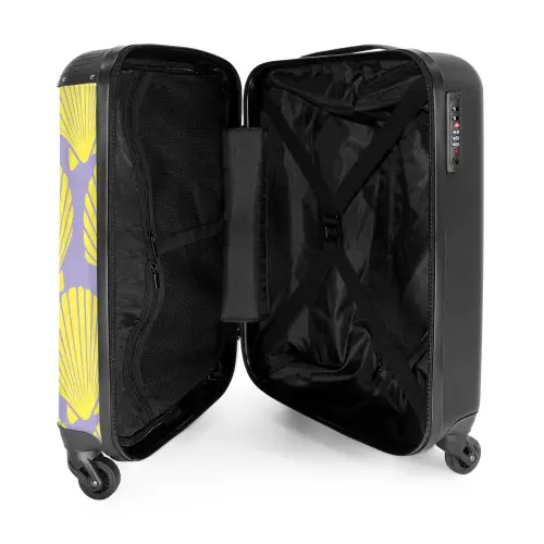 Patronen - Schelp patroon in lavendel NBS - Handbagage koffer - Kinderen Unisex middel -binnenkant
